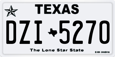TX license plate DZI5270