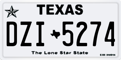 TX license plate DZI5274