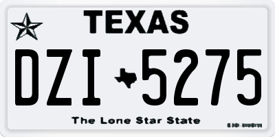 TX license plate DZI5275
