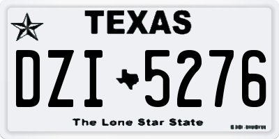 TX license plate DZI5276