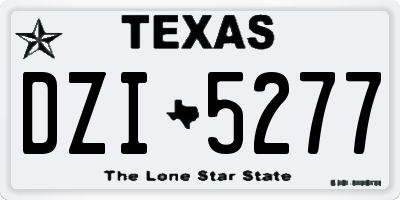 TX license plate DZI5277