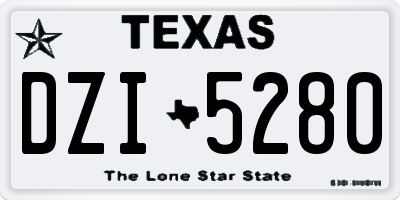 TX license plate DZI5280