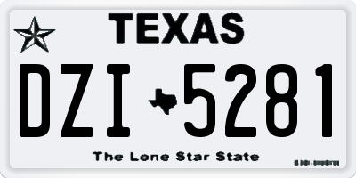TX license plate DZI5281