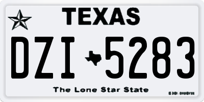 TX license plate DZI5283