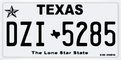 TX license plate DZI5285