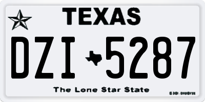 TX license plate DZI5287