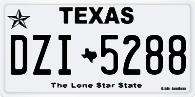 TX license plate DZI5288