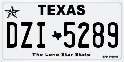 TX license plate DZI5289