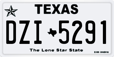 TX license plate DZI5291