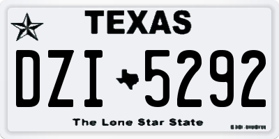 TX license plate DZI5292