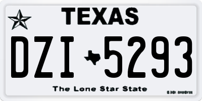 TX license plate DZI5293
