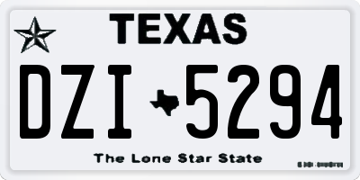 TX license plate DZI5294