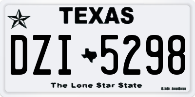 TX license plate DZI5298