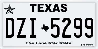 TX license plate DZI5299