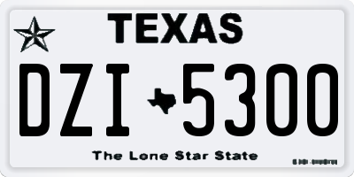 TX license plate DZI5300