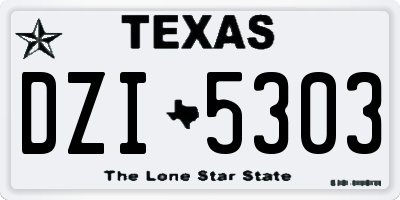 TX license plate DZI5303