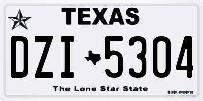 TX license plate DZI5304