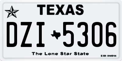 TX license plate DZI5306