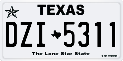 TX license plate DZI5311