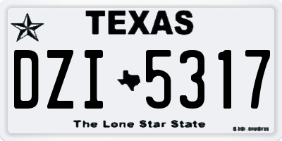 TX license plate DZI5317