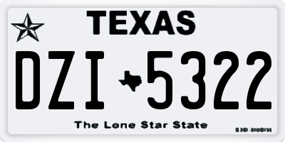 TX license plate DZI5322