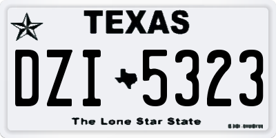 TX license plate DZI5323