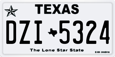 TX license plate DZI5324