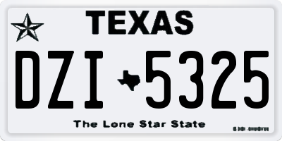 TX license plate DZI5325