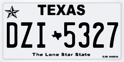 TX license plate DZI5327
