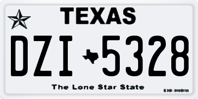 TX license plate DZI5328