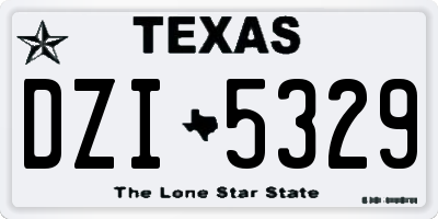 TX license plate DZI5329
