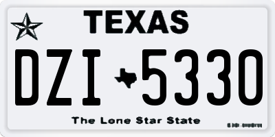 TX license plate DZI5330