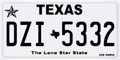 TX license plate DZI5332