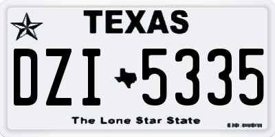 TX license plate DZI5335