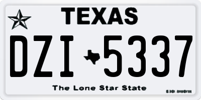 TX license plate DZI5337