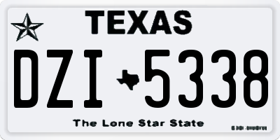 TX license plate DZI5338