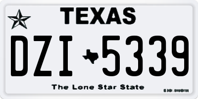 TX license plate DZI5339