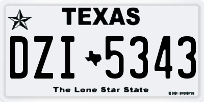 TX license plate DZI5343