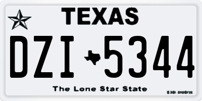 TX license plate DZI5344