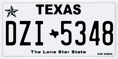 TX license plate DZI5348