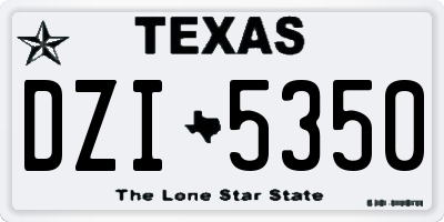 TX license plate DZI5350
