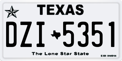 TX license plate DZI5351