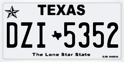 TX license plate DZI5352