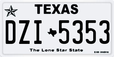 TX license plate DZI5353