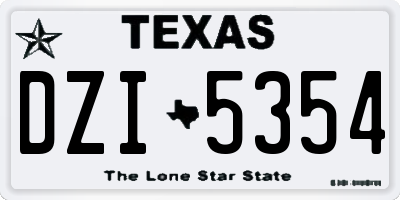 TX license plate DZI5354