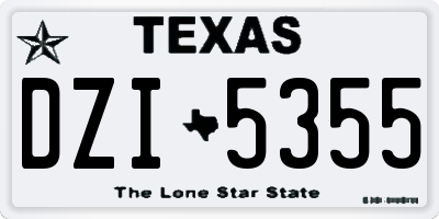 TX license plate DZI5355