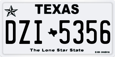 TX license plate DZI5356