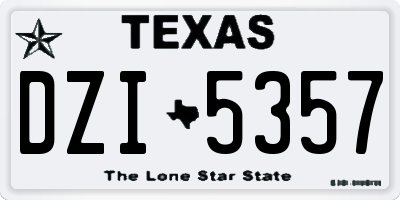 TX license plate DZI5357
