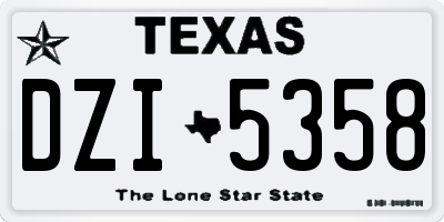 TX license plate DZI5358