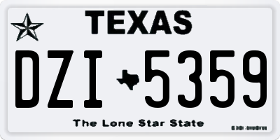 TX license plate DZI5359